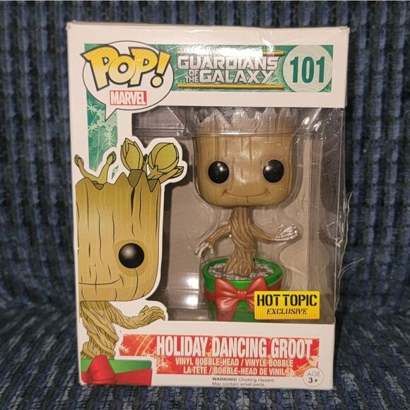 Funko Pop! Marvel Guardians of the Galaxy Holiday Dancing Groot Bobble-Head #101 - Picture 7 of 7